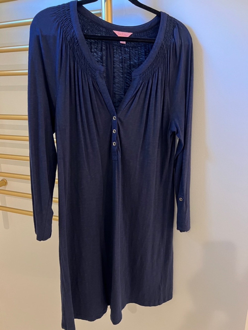 Lilly Pulitzer Navy Blue Long Sleeve Tunic Dress
Size Large Like New